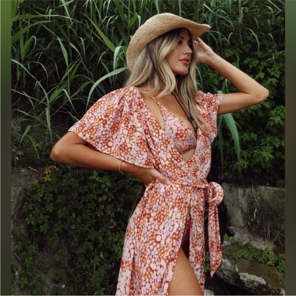 l*space Dresses & Skirts - L*Space Floral Panama Maxi Dress Cover Up